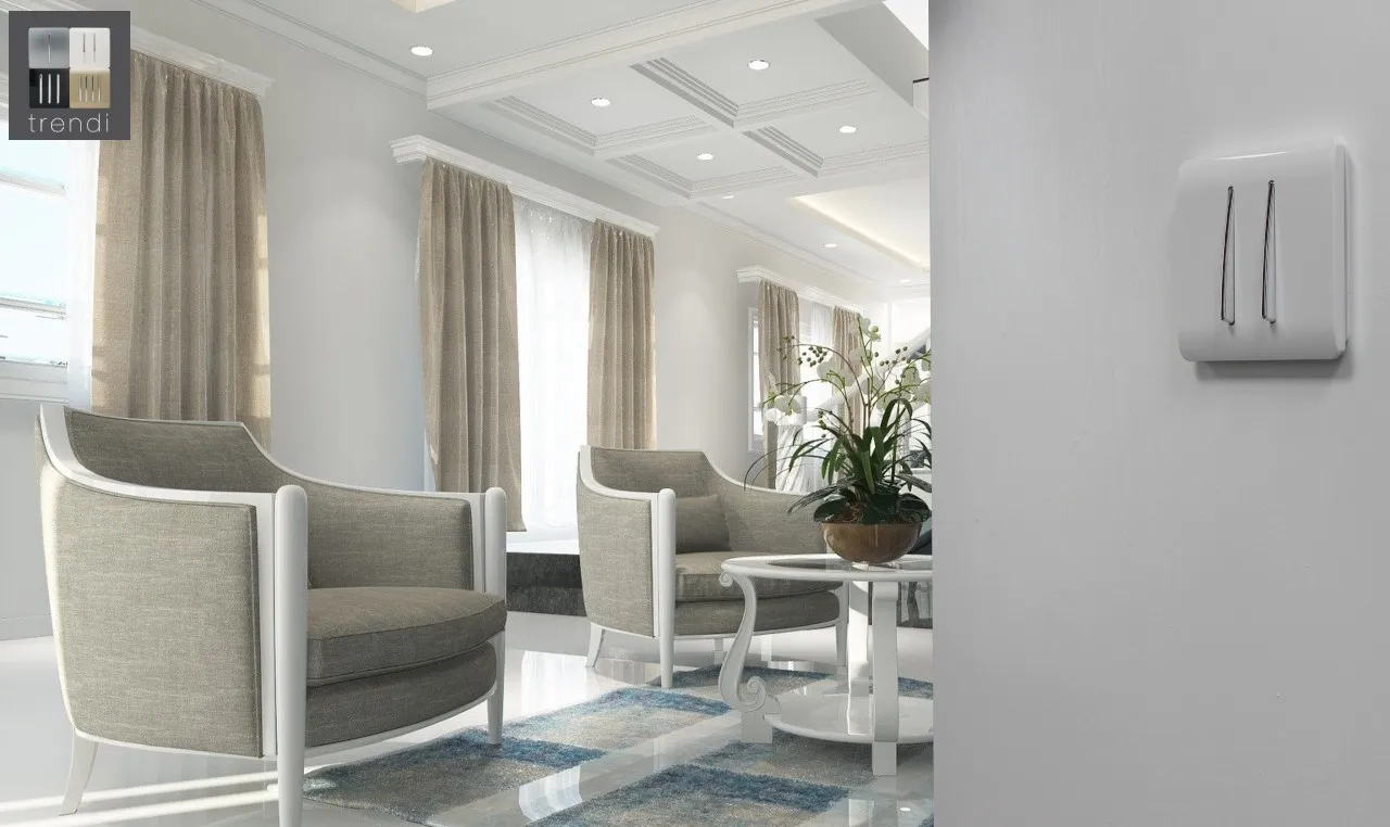 2 Gang 2 Way 10 Amp Rocker Ice White ART-SS4WH  Trendi Ice White